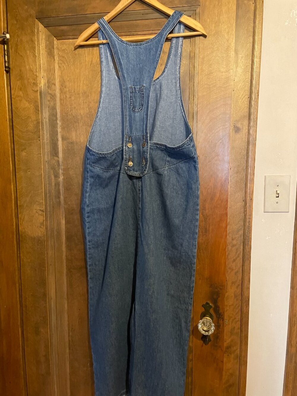 VTG Lee Riveted Racerback Branded Jean Overall Dress - Cotton long dress 80s 90s